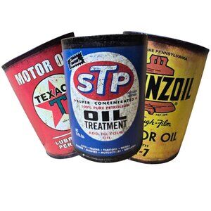 Half Oil Can Wall Hanger Display STP Pennzoil Texaco 6" X 4" Cans